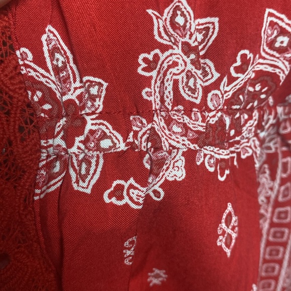 Eyeshadow Red Bandana Print Kimono Cardigan Cover Up sz L/XL NWOT - Picture 4 of 9